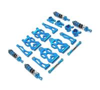 APMXQWIL Parti per Auto RC Compatibile con SCY 16101 per JJRC Q117A 1/16 RC Car Braccio di Sospensione in Metallo Tazza di Sterzo Mozzo Posteriore Collegamento dello Sterzo Ammortizzatore(Blue)