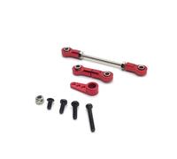 APMXQWIL Parti per Auto RC Compatibile con WLtoys 284131 K969 K979 K989 K999 P929 P939 RC01 1/28 RC Car Asta in Metallo Collegamento Sterzo Anteriore Braccio Servo 28T(Red)