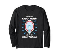 Apnea del sonno Utente CPAP Russare scherzo Umorismo buonanotte Maglia a Manica