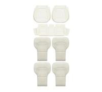 APNWVFO Coprisedili Auto Per Tesla Per Modello Y Per Juniper 2025 Cuscino Sedile PU Set Per Schienale Singolo Diviso Universale Per Quattro Stagioni(White 7pcs)