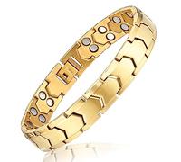 Apocalyptic-K ® Braccialetti magnetici da uomo, Bracciale magnetico in titanio, ultra resistenti, in puro titanio (leggerezza), eliminano l'elettricità statica (Bracciale d'oro)