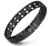 Apocalyptic-K ® Braccialetti magnetici da uomo, Bracciale magnetico in titanio, ultra resistenti, in puro titanio (leggerezza), eliminano l'elettricità statica (Bracciale nero)