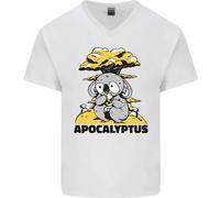 Apocalyptus Koala Climate Change Armageddon Uomo Scollo A V Cotone T-Shirt