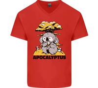 Apocalyptus Koala Climate Change Armageddon Uomo Scollo A V Cotone T-Shirt