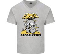 Apocalyptus Koala Climate Change Armageddon Uomo Scollo A V Cotone T-Shirt