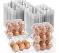 APOCHON 200 cartoni per uova in plastica trasparente, 6 pezzi, mezza dozzina di cartoni per uova di gallina, porta uova riutilizzabili per famiglia, pascoli, mercati agricoli, contenitori medi per
