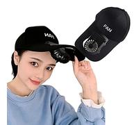 APOE Cappellino con Ventilatore, Cappello con Ventilatore a Batteria, 3 velocità Regolabile, 500mAh, Berretto da Baseball con Ventola Ricarica USB per Le Giornate Calde