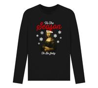 ApohMona Lisa Tis The Season Maglietta Manica Lunga Adulto Unisex (PN1561)
