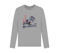 ApohSanta Great Wave Merry Xmas Maglietta Hokusai Manica Lunga Adulto (PN1560)