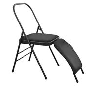 APOIUO Sedia da yoga, pieghevole rinforzata e portatile, senza schienale, con supporto lombare, for mantenere l'allineamento e la flessibilità.(Black)