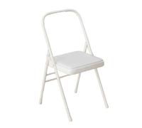 APOIUO Sedia da yoga, sedia pieghevole ausiliaria a doppia trave ispessita for il fitness, professionale, for studio interno ed esterno(White)