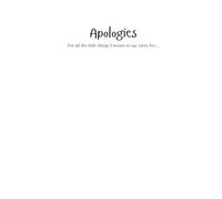 Apolgies - A Book of Tiny Regrets: For all the little things I meant to say sorry for....and not.