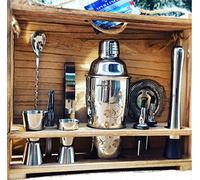 apolliner,shaker Cocktail professionale,kit barman con supporto in legno pregiato |set barman cocktail professionale,kit, cocktail set,bar,cocktail,attrezzatura da bar,regalo casa,Uomo,Donna(16pezzi)