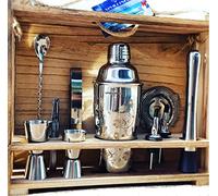 apolliner,Shaker Cocktail,Shaker professionale,Kit Barman con supporto in legno pregiato |Set Barman Cocktail,Kit,Cocktail,Set,Bar,Kit Cocktail,attrezzatura da Bar,Regalo casa,Uomo,Donna(16pezzi)