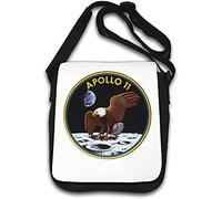 Apollo 11 American Bald Eagle Moon Mission - Borsa a tracolla, colore: Bianco