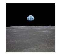 Apollo 11 - Sorgere della Terra dalla Luna Poster di NASA 40 x 40 cm Nero Quadri Decorazione per pareti