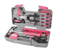 Apollo 39 Pezzi Rosa Set di Attrezzi Fai-da-te per Riparazioni Domestiche. Kit di Base per Donne con Utensili Manuali in Valigetta Compatta e Portatile per Casa e Ufficio