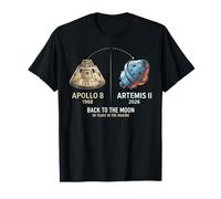 Apollo 8 1968 Artemis II 2026 Back to The Moon 58 Years in Maglietta