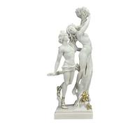 Apollo & Daphne - Statua in marmo fuso ispirato al Bernini, 48 cm, bianco con accenti dorati, realizzata a mano e dipinta a mano in Grecia, mitologia classica da collezione