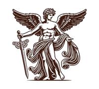 Apollo, dio greco della musica, della poesia e della profezia Adesivi incisi 42x42.9cm Non danneggia la superficie della parete Caffè