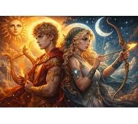 Apollo e Artemis Puzzle 1000 Pezzi,Decorazione Casa,Idea Regalo,Gioco Educativo Mitologia Greca,Adulti E Ragazzi,Sfida Impossibile,Cartone Di Qualità,dai 14 Anni,Antistress 70x50cm
