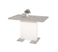 Apollo Hela Tische, Tavolo a colonna per sala da pranzo, legno derivato rivestito in melamina effetto cemento, allungabile, 110-150 x 69 x 76 cm