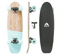 Apollo Mini-Longboard | Midi Cruiser | Skateboard cruiser da 70cm (30x8) | Maneggevole Skate in Legno e in Stile Vintage con Cuscinetti a Sfera High Speed ABEC 12