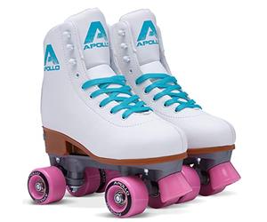 APOLLO, Pattini a rotelle da discoteca, per adulti e bambini, 3 dimensioni regolabili dalla taglia 31 alla 42, motivo chic