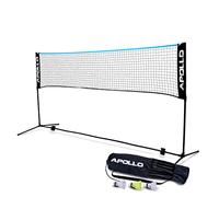 Apollo Rete Badminton, Rete Pallavolo | 300 cm | 400 cm | 500 cm | Badminton Set con Rete Regolabile su 3 Altezze, 3 Palline da Badminton, Telaio in Ferro, Borsa di Trasporto, Per Interni ed Esterni