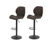 Apollo Set di 2 sgabelli da bar Sonja, rivestimento vintage con base in metallo grigio, altezza regolabile, girevoli a 360°