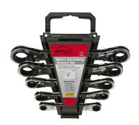 Apollo Tools DT1213 - Set di 5 chiavi a cricchetto metriche in acciaio con custodia a sgancio rapido per bagagliaio, garage e strada