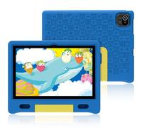 ApoloMedia Tablet per bambini da 10 pollici, tablet per bambini dai 3 ai 7 anni con custodia in EVA, memoria da 32 GB (TF Expand 512 GB), Google Kids Space preinstallato, Family Link, contenuti