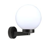 APOLUX: Applique con sfera per esterno in PMMA, 200mm, E27, bianco