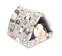 APOMNG 2 Pezzi Rifugio per Cavi Lavabile Casa per Dormire per Piccoli Animali Accessori per Gabbie per Conigli Nano, Cincillà, Criceti, Ricci, Furetti, Ratti,Grigio