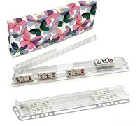 APOMNG Set da 4 Supporti per Mahjong con Borsa - Allineamento Automatico, 70% più Spessi, Impermeabili, Adatti a Tessere da 1,4 Pollici e più Piccole,Bianca