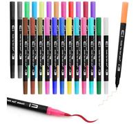 APOMOONI 24 Colori Pennarelli Doppia Punta, Punta Doppia Pennarelli Punta Fine Set di Penne a Punta di Feltro, Pennarelli Indelebili Punta Fine per Colorare, Disegnare, Fare Bricolage, Scrivere Diari
