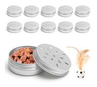 APOMOONS 10 Pezzi Accessori per Del Cane, Rotondo In Alluminio con Fori di Ventilazione Barattoli di Profumo 60ml Contenitore per L'Addestramento Cuccioli Accessori con 1 Giocattolo da Calcio