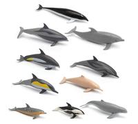 APOMOONS 10 pezzi animali marini figure, educativo animali marini figure set oceano giocare figure, simulazione mini delfino modelli bagno giocattoli bambini per il gioco, decorazione