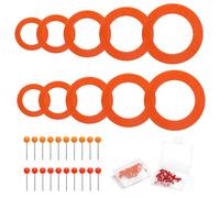 APOMOONS 10 Pezzi Dart Anelli di Pratica delle in Feltro Arancione E 100 Pezzi di Spilli, Accessori per Freccette per L'Allenamento Anelli di Protezione per Freccette Principianti per La Pratica