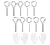 APOMOONS 10 Pezzi M5 Bulloni ad occhio in acciaio inossidabile Golfare a gambo lungo Occhielli a Vite per Legno, Vite ad Anello Per il Fissaggio e L'attaccatura