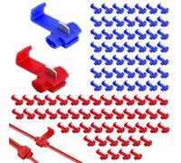 APOMOONS 100 Pezzi Rubacorrente(Rosso e Blu), Capicorda Elettrici Connettori Rapidi Connettore Derivazione Connettori di Derivazione per Collegamenti di Fili e Cavi