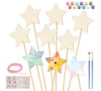 APOMOONS 12 Pezzi Bacchetta Magica DIY, Kit Creativi per Bambini, Principessa Bacchette Magiche in Legno Giocattolo da Colorare, Regalo Bambina 3 4 5 6 7 8 9 10 Anni