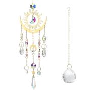 APOMOONS 2 pcs Acchiappasole in cristallo, Suncatcher, Acchiappa-sole, cristallo di luna di fuoco, decorazione per finestre, adatto per famiglia e attività all'aperto