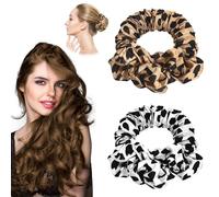 APOMOONS 2PCS Elastico Per Capelli Senza Calore, Lgodino Per Capelli Pigro Dormire, Fascia Capelli Ricci Castani, Headband Soft Ponytail Hairband, Può Essere Utilizzato Durante la Notte