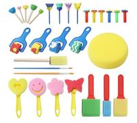 APOMOONS 30 Pezzi Set di Pennelli in Spugna, Riutilizzabile Spugne da Pittura per Bambini, Pennelli per Dipingere Bambini per Bricolage, Artigianato, Pittura