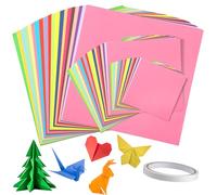 APOMOONS 300 fogli carta origami 20x20,15x15,10x10cm,70 g/m² 20 colori carta per origami fogli origami origami per bambini,origami paper fogli colorati fogli per origami & nastro biadesivo(1cmx8m)