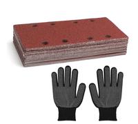 APOMOONS 40 pezzi 93 x 185 mm Set di fogli abrasivi, 8 fori, carta abrasiva grana 60 80 120 180 320 600 800 1000, accessori per levigatrice multipla, per superfici in legno, metallo e vernice