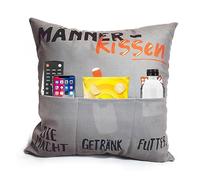APOMOONS 45 x 45 cm, cuscino decorativo originale, da uomo, con tasche per birra, potenza e snack, divertente da uomo, per papà, regalo di compleanno, festa del papà, Natale