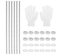 APOMOONS 6 Barra Filettata M8 x 300 mm, Asta Filettata, Barre Filettate con Filettatura Metrica Completa, Perni Filettati, Filettato Barre, Bulloni Filettati con Dadi e Rondelle