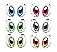 APOMOONS 6 paia di occhi autoadesivi per la decorazione di aspirapolvere, rasaerba robot, spazzatrici e bidoni della spazzatura, adesivi impermeabili per auto giocattolo